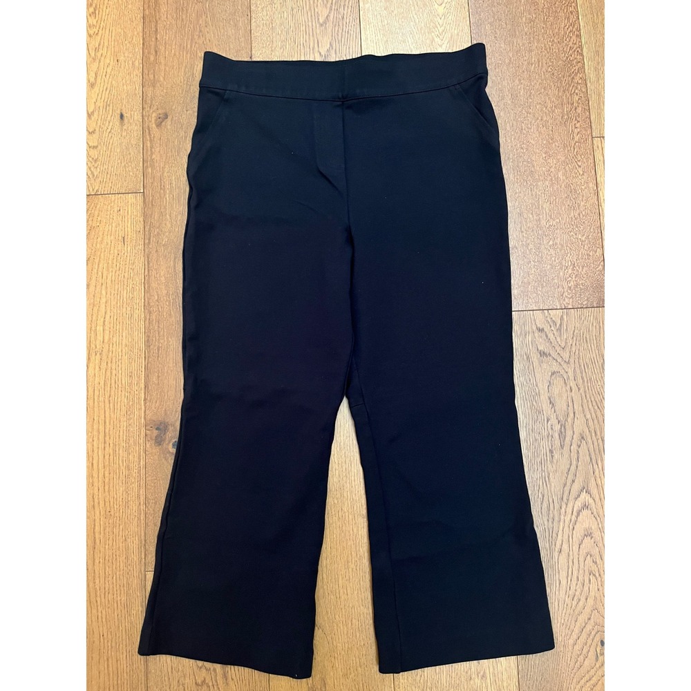 Felina Black Wide Leg Pull On Dress Pants XXL Womens Stretch Trousers